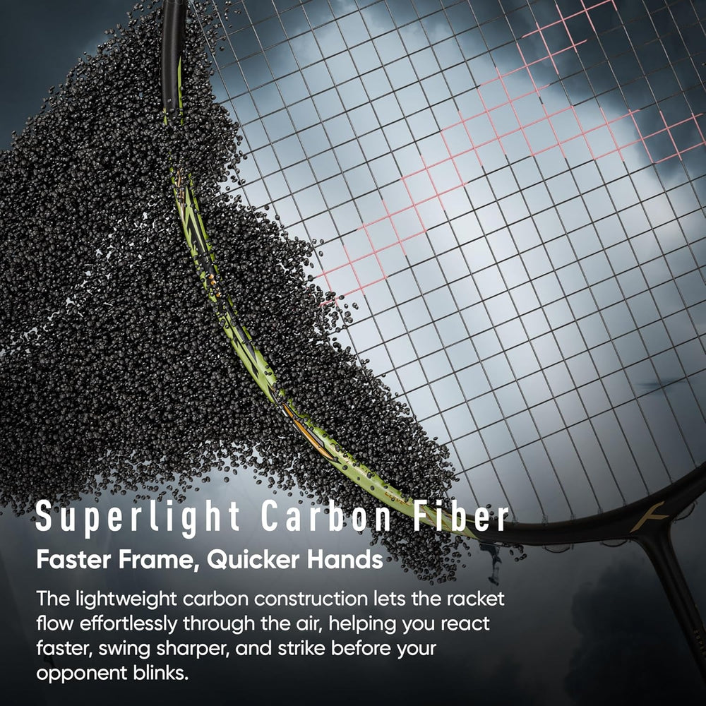 Hundred Flareon Typhoon Strung Badminton Racquet | Superlight Carbon Fibre Frame with CNTRL Foam Technology | Speed & Control Series - Best Price online Prokicksports.com