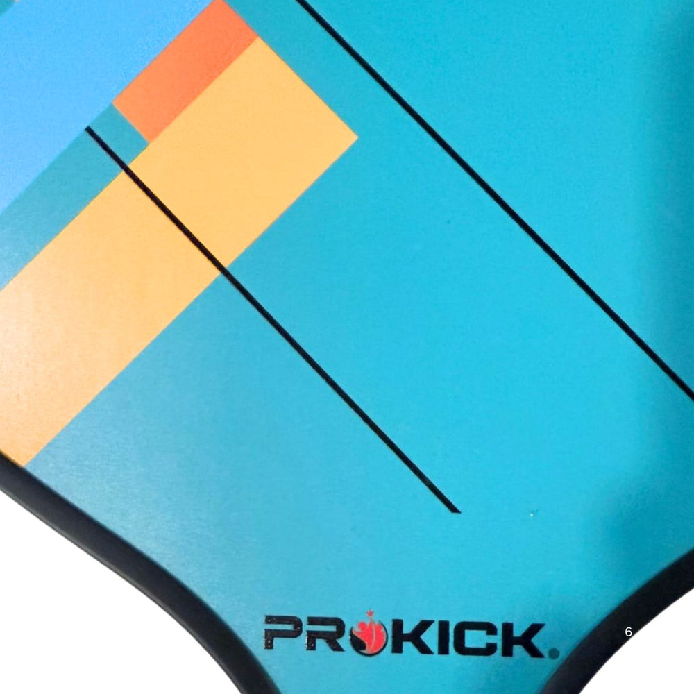 Prokick Vortex Pickle Ball Racquet – High-Performance Paddle with Carbon Fiber Face | Power & Control Design | Dark Cyan/Yellow Stripes | Lightweight Pro Pickleball Gear - Best Price online Prokicksports.com