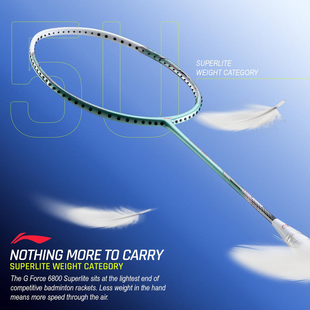 Li-Ning G-Force 6900 Superlite Unstrung Badminton Racquet, 5U G6 | Ultralite Carbon Technology | Fast Swing