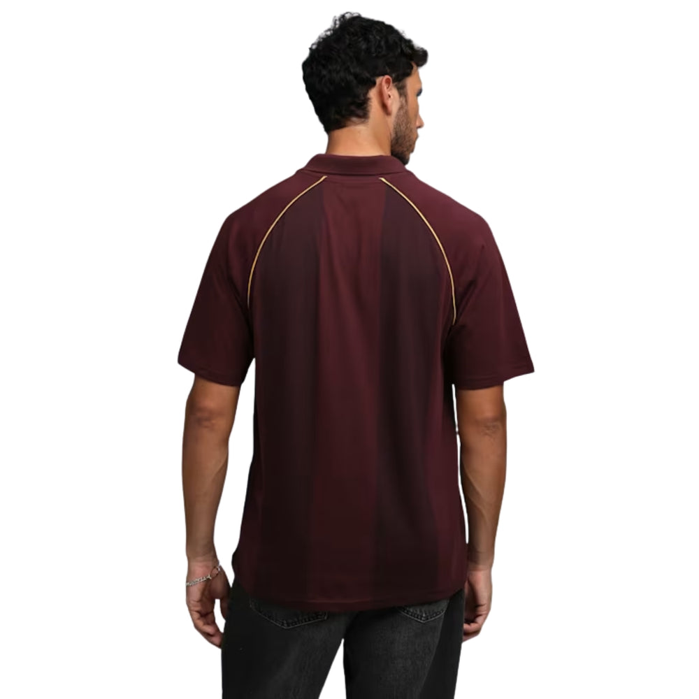 PUMA x RCB Striper Polo II Polo T-Shirt for Men | Classic Collar with Button Placket, Knitted Fabric & Official RCB Branding - Best Price online Prokicksports.com