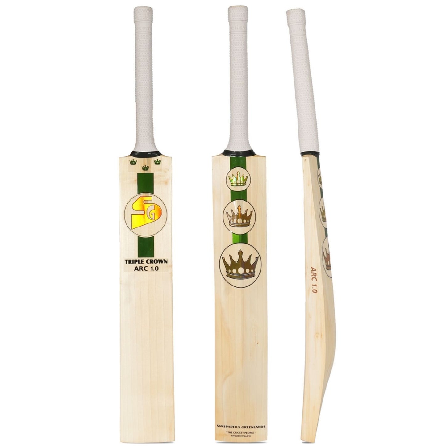 SG Triple Crown Arc 1.0 English Willow Cricket Bat – SH, Grade 1 Willow, Professional-Grade Bat for Advanced Players, Thick Edges, Lightweight with Bat Cover - Best Price online Prokicksports.com