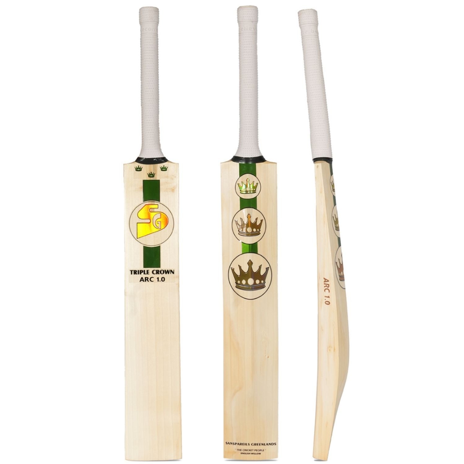 SG Triple Crown Arc 1.0 English Willow Cricket Bat – SH, Grade 1 Willow, Professional-Grade Bat for Advanced Players, Thick Edges, Lightweight with Bat Cover - Best Price online Prokicksports.com