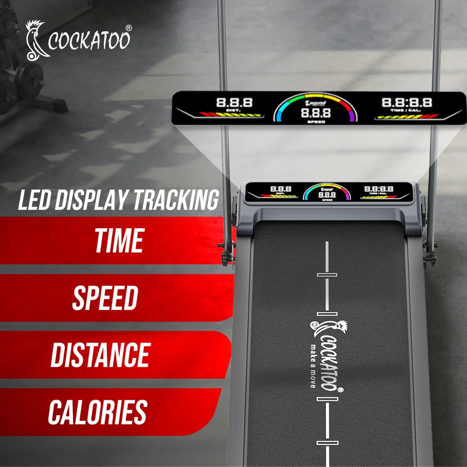 Cockatoo SmartWalk 2AH Walkpad – Foldable Under-Desk Walking Treadmill with Remote Control, LED Display & Compact Home Fitness Design - Best Price online Prokicksports.com