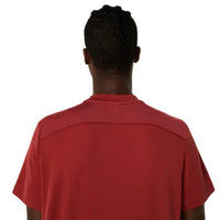 ASICS Court SS Top Men T-Shirt Roundneck – Burnt Red | Breathable Sportswear Tee for Training & Casual Wear - Best Price online Prokicksports.com