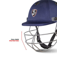 SG Club Cricket Helmet with Steel Face Guard | Lightweight Protective Cricket Helmet for Matches & Practice | Navy Blue - Best Price online Prokicksports.com