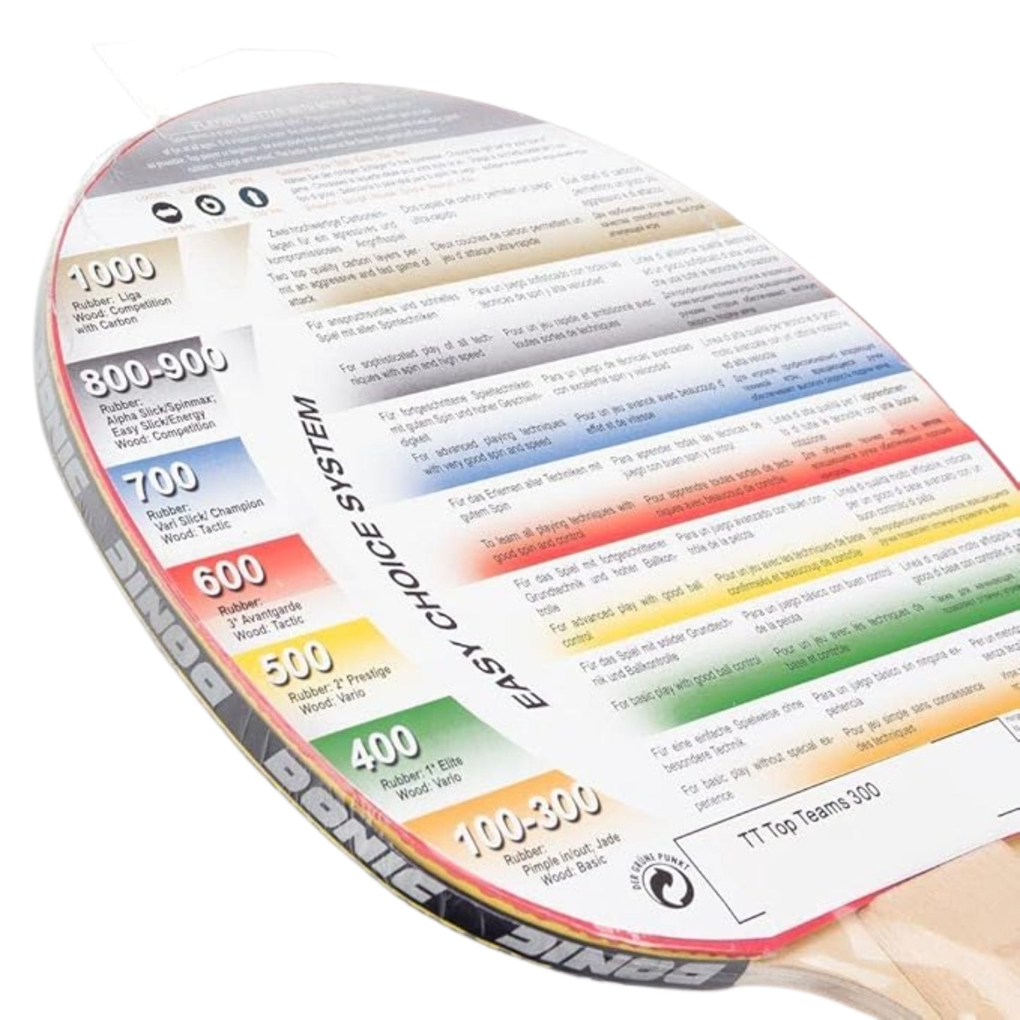 Donic Top Team 300 Table Tennis Racquet – Ideal for Beginners and Recreational Players - Best Price online Prokicksports.com