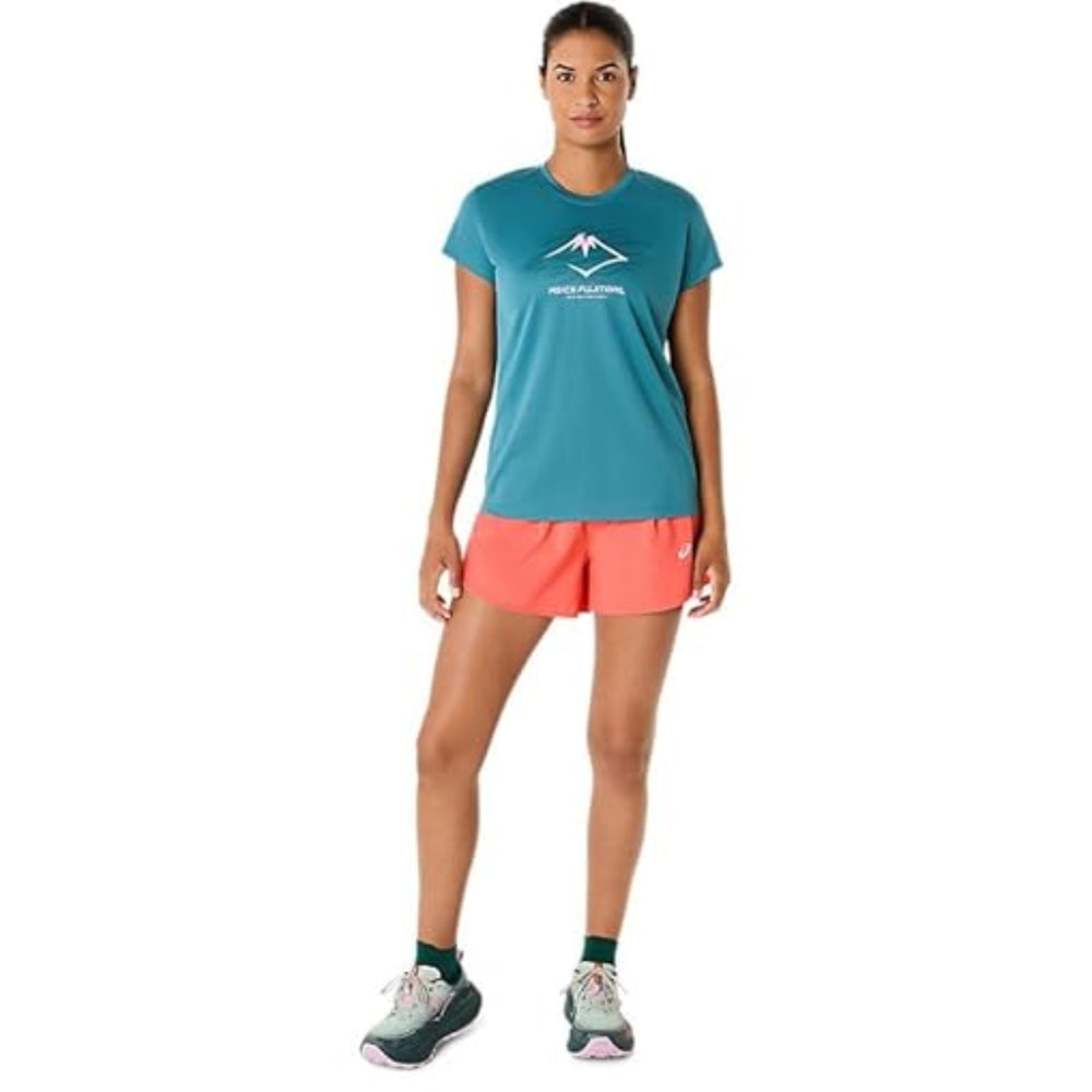 ASICS FUJITRAIL Logo SS Top for Women | Lightweight Quick-Dry Polyester T-Shirt with Breathable Fabric & Reflective Details for Trail Running - Best Price online Prokicksports.com