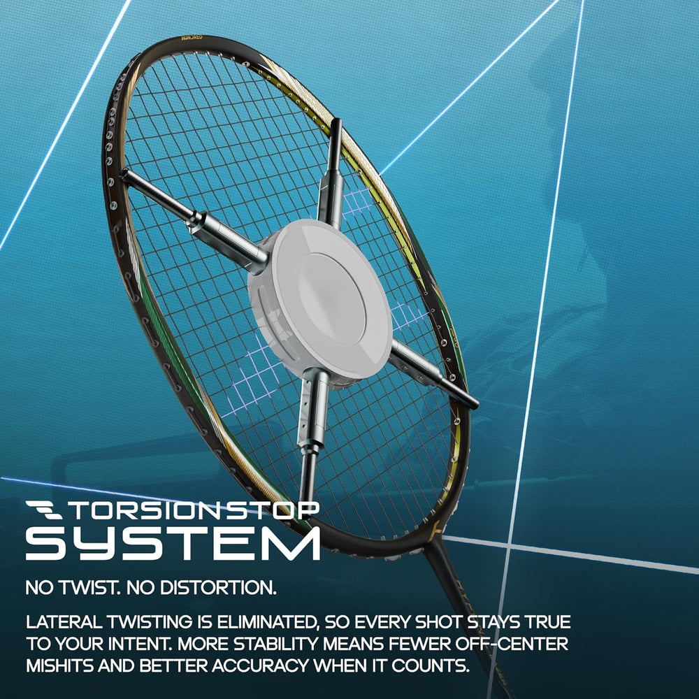 Hundred Hyfonic Lazer Strung Badminton Racquet | Carbon Fibre Frame with Dual Aerodynamic Technology | Precision Control Series - Best Price online Prokicksports.com
