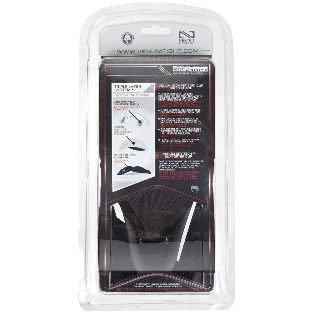 Venum Competitor Groin Guard – Black/Ice | Boxing & MMA Protective Cup | Adult Medium