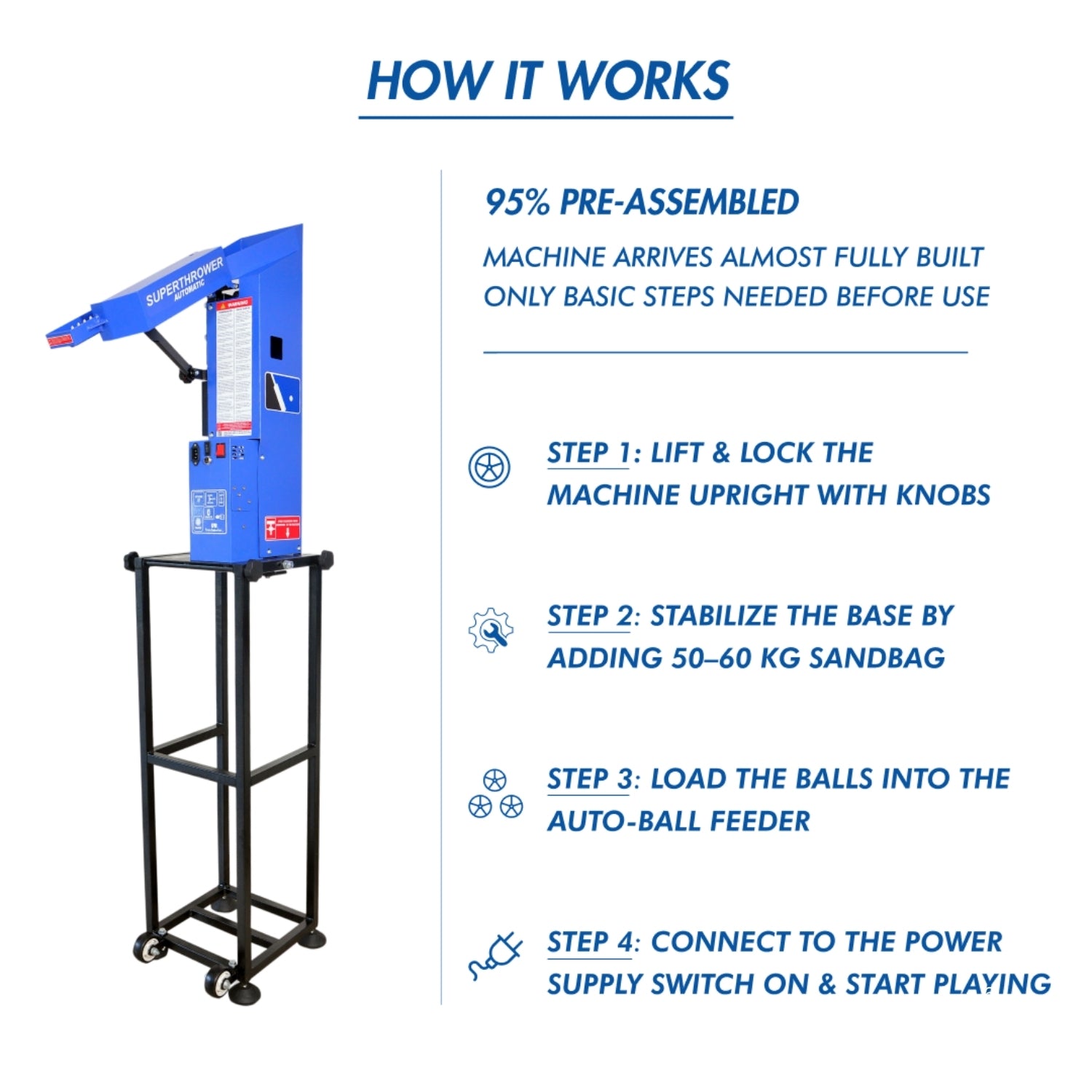 Freebowler Superthrower Standard is an FS2 automated, arm‑simulated and portable cricket bowling machine designed to throw real balls at adjustable speeds for realistic net practice. - Best Price online Prokicksports.com