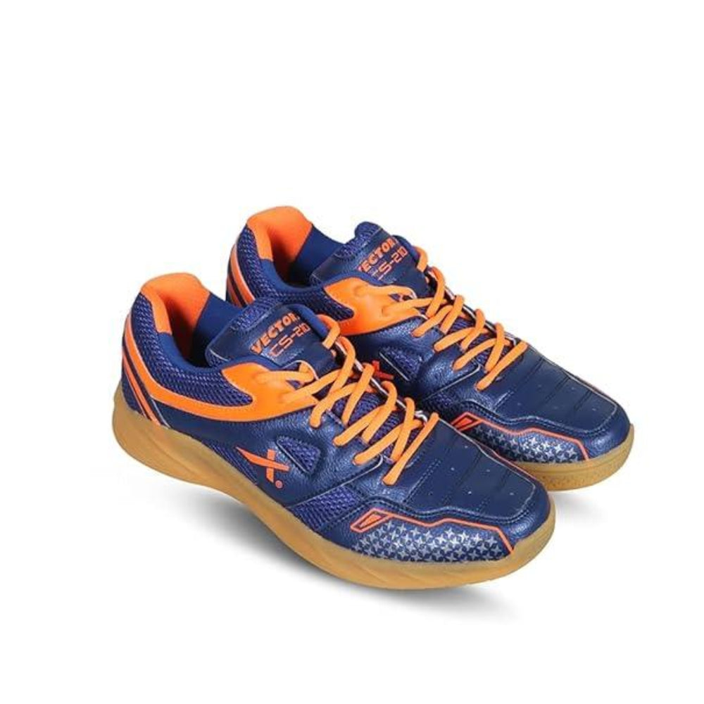 Vector X CS 2100 Badminton Shoes Blue/Orange | Lightweight Indoor Court Shoes with Superior Grip & Comfort | Training & Match Use - Best Price online Prokicksports.com