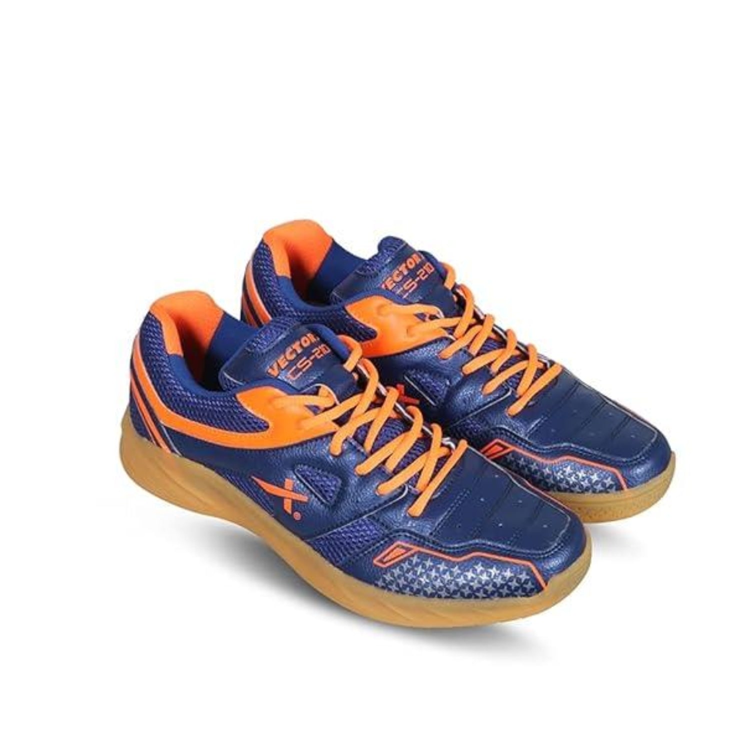 Vector X CS 2100 Badminton Shoes Blue/Orange | Lightweight Indoor Court Shoes with Superior Grip & Comfort | Training & Match Use - Best Price online Prokicksports.com