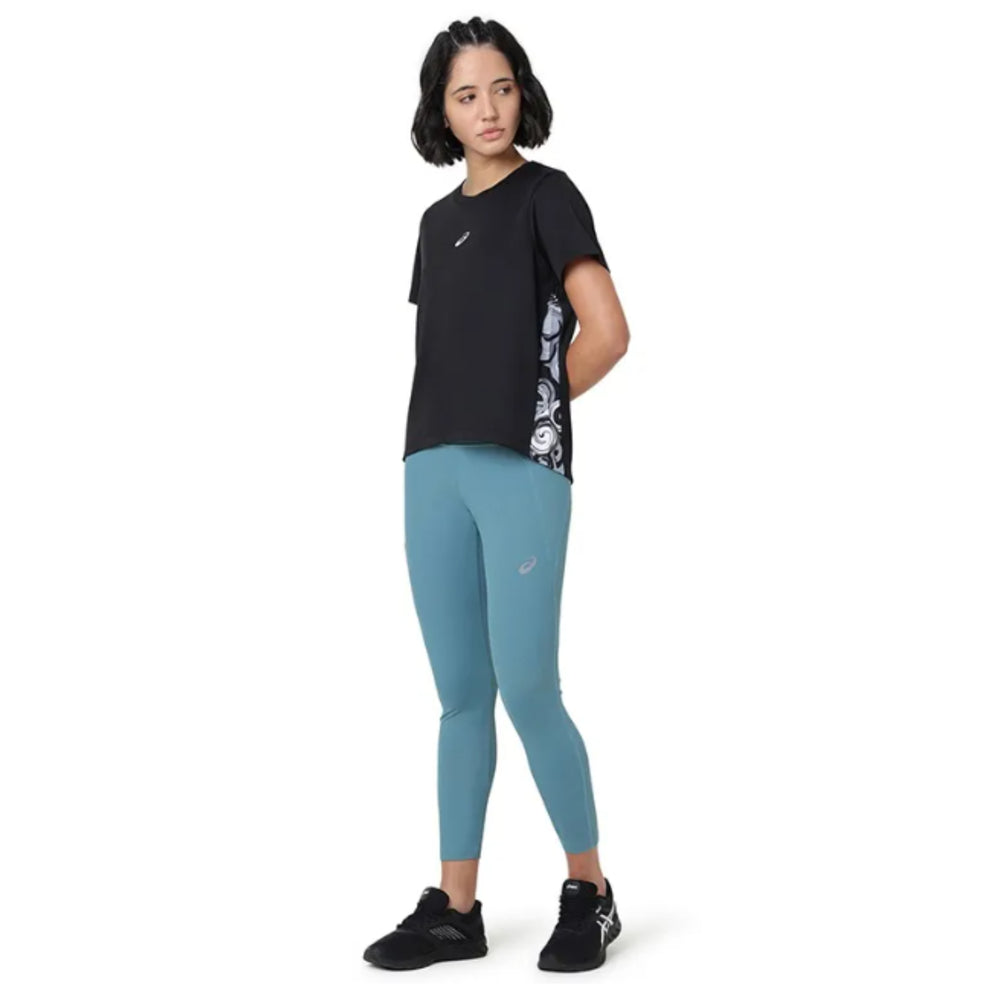 ASICS High Low AOP SS Top for Women | Round Neck Sports T-Shirt - Best Price online Prokicksports.com