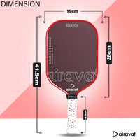 Airavat Kratos 7413 Pickleball Paddle | Power-Oriented Design | Carbon Fiber Face | Polymer Core | USAPA Approved | Lightweight | Bold Red Finish - Best Price online Prokicksports.com