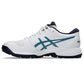 ASICS Gel-Peake 2 Cricket Shoes (Men) | Rubber Outsole | Breathable Mesh | Rearfoot GEL Cushioning | White/Atlantis Blue - Best Price online Prokicksports.com