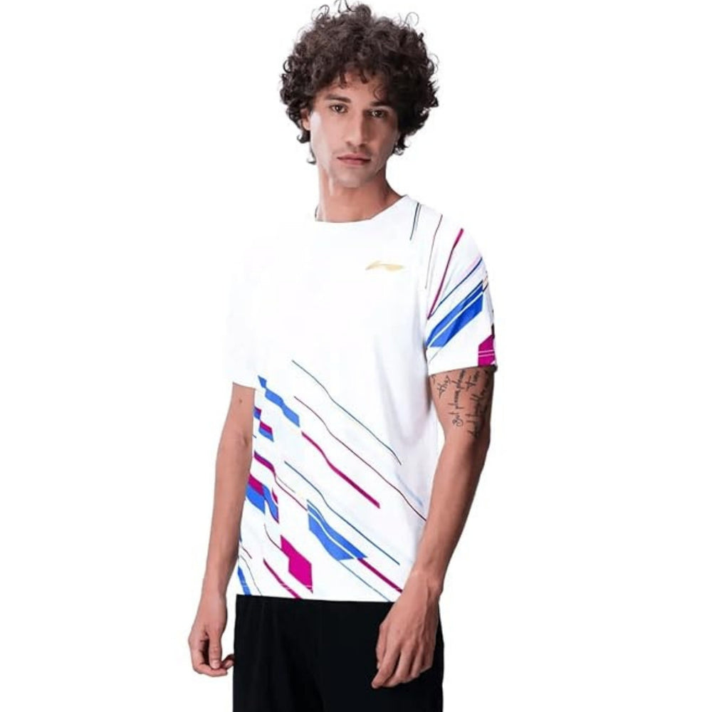 Li-Ning ATSUA43 Men’s Round Neck Badminton T-Shirt – 100% Polyester, Lightweight, Quick-Dry, Breathable Sports Tee - Best Price online Prokicksports.com
