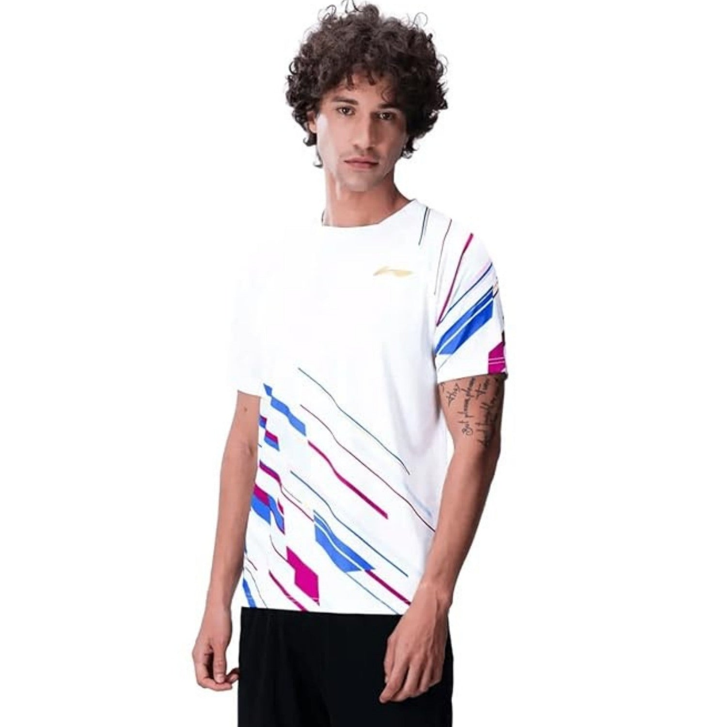 Li-Ning ATSUA43 Men’s Round Neck Badminton T-Shirt – 100% Polyester, Lightweight, Quick-Dry, Breathable Sports Tee - Best Price online Prokicksports.com