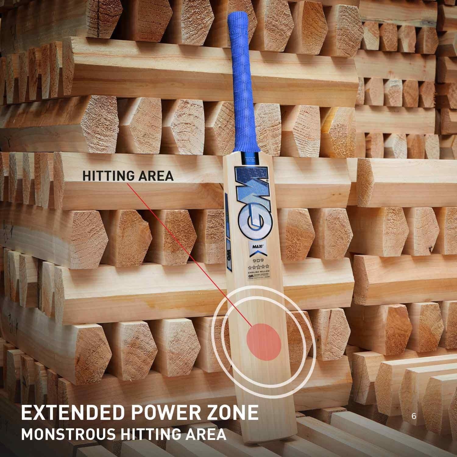 GM Maxi 909 English Willow Cricket Bat – SH (Short Handle), Premium Grade Cricket Bat for Professional Match Play - Best Price online Prokicksports.com
