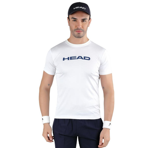 HEAD HCD Model Men's Round Neck T-Shirt – 100% Polyester | Moisture-Wicking, Lightweight Regular Fit | Crew Neck Design