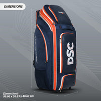 DSC Krunch Bull 31 Wheelie Cricket Kit Bag | Large Cricket Equipment Bag with Tractor Wheels | Holds 5 Bats, Helmet & Shoe Pocket