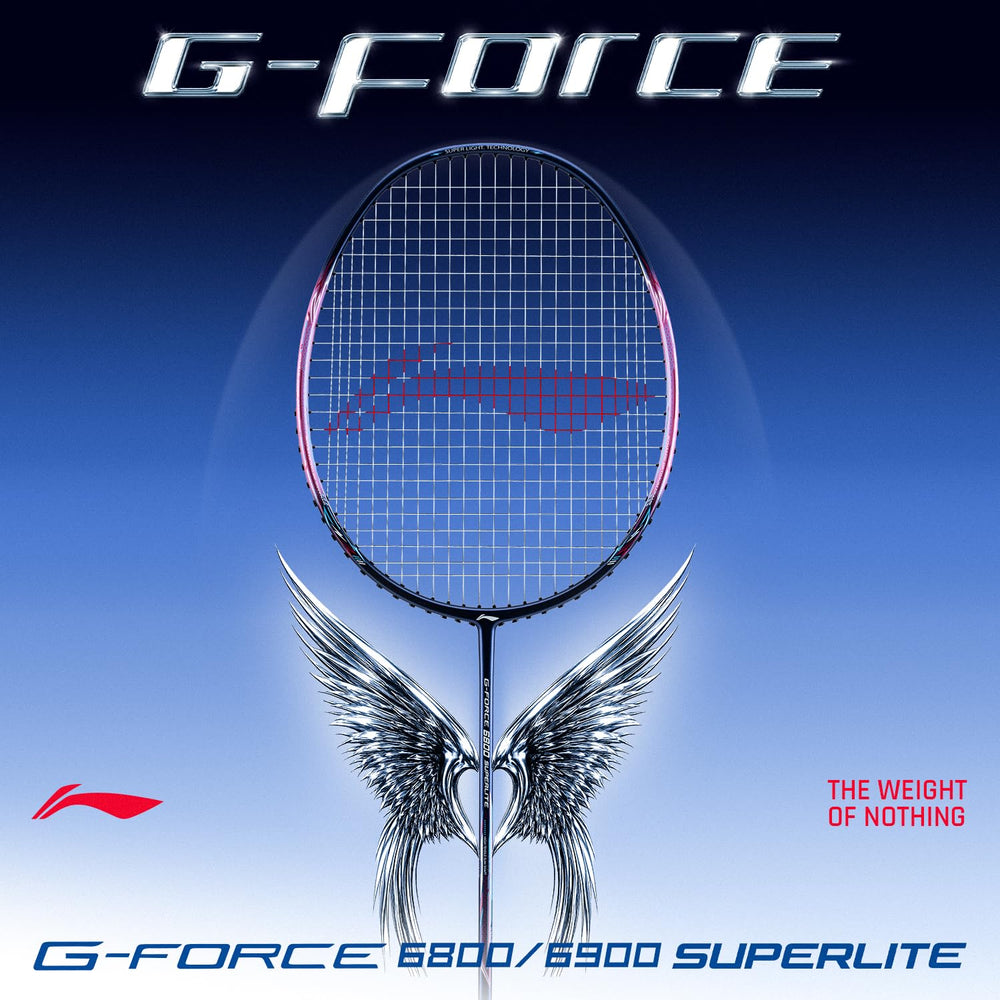 Li-Ning G-Force 6800 Superlite Unstrung Badminton Racquet, 5U G6 | Head Heavy, Flexible Shaft, Dynamic Optimum Frame