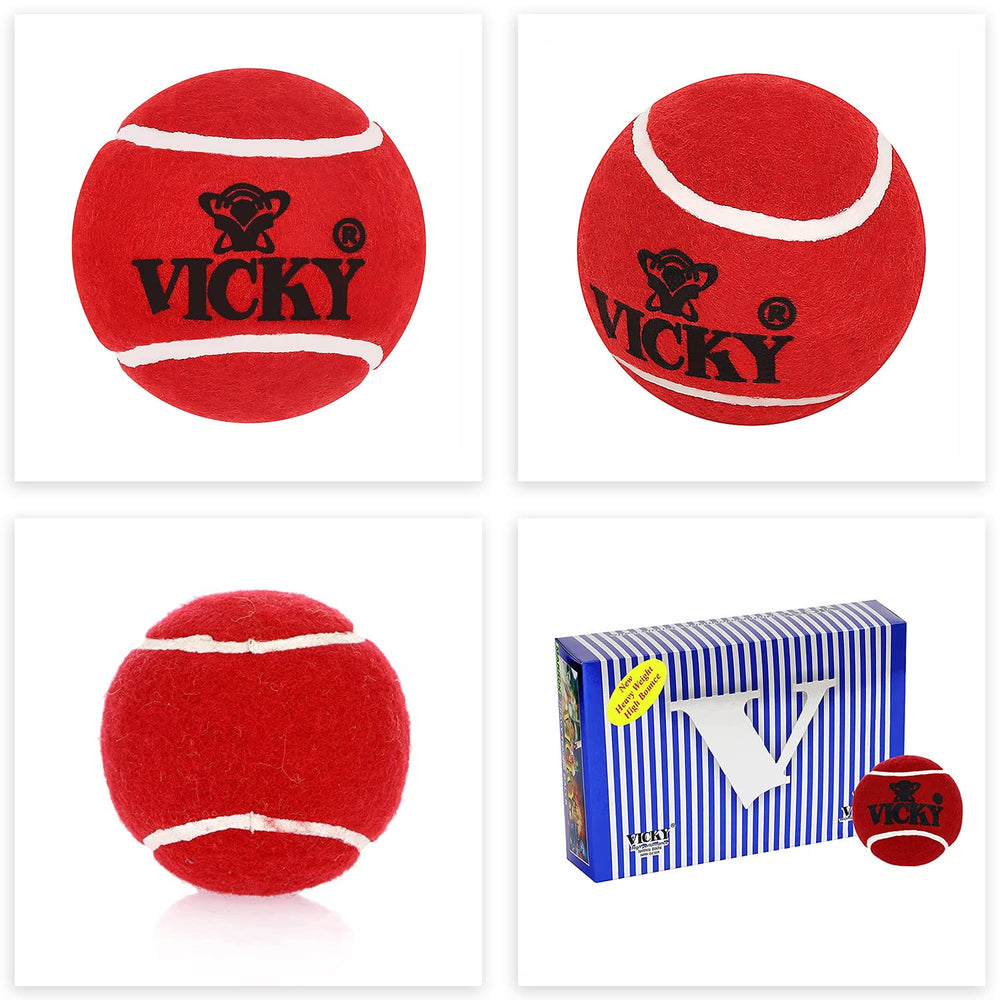 Vicky Cricket Tennis Ball, Maroon - 30 Box (6 Balls Per Box) - Best Price online Prokicksports.com