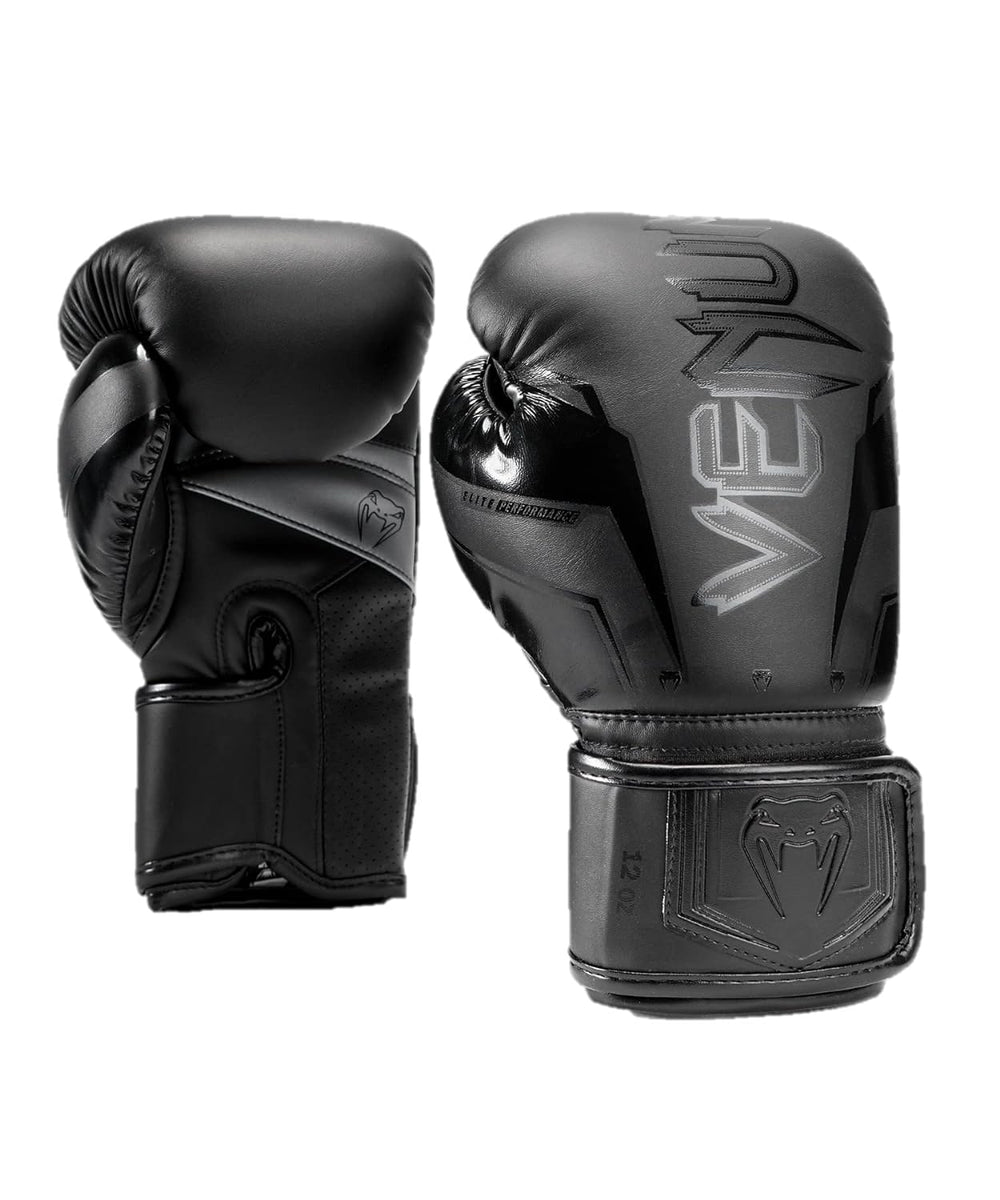 Venum Elite EVO Boxing Gloves, Black/Black
