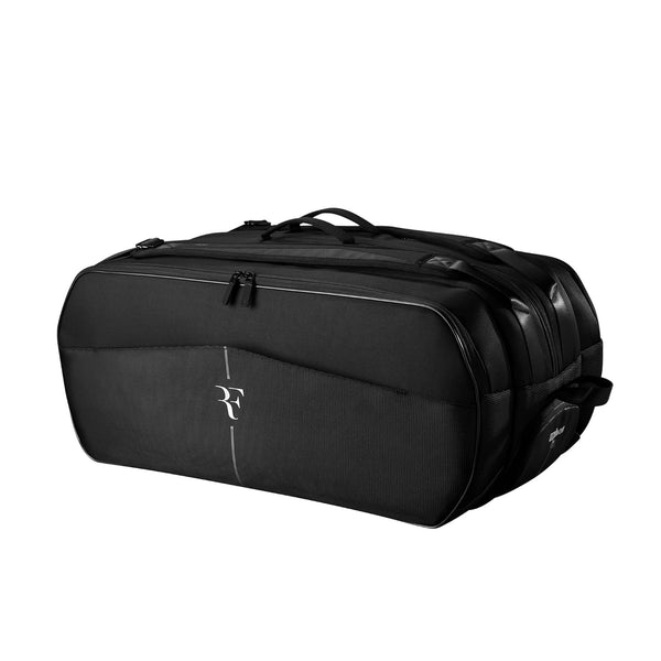 Wilson RF Tournament 15PK Tennis Racquet Bag – WR8032701001 - Black | Premium Federer Edition Bag with Thermoguard, Ample Storage & Pro-Level Design
