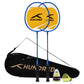 HUNDRED Powertek Star (2 Strung Rackets + 2pc Nylon Shuttlecocks), 16-18 LBS