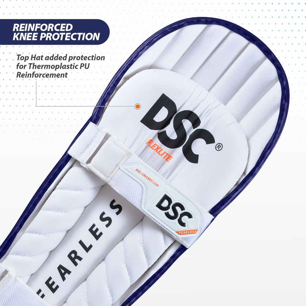 DSC Flex Lite Moulded Cricket Batting Leg Guard | Lightweight Batting Pads, Adjustable Straps | Men's LH