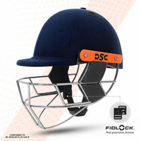 DSC Empra Titanium Cricket Helmet | BS7928 Certified Hard Ball Helmet | Titanium Grill, Adjustable Fit | Navy, Size M