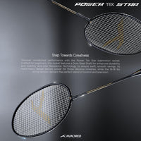 HUNDRED Powertek Star (2 Strung Rackets + 2pc Nylon Shuttlecocks), 16-18 LBS - Best Price online Prokicksports.com