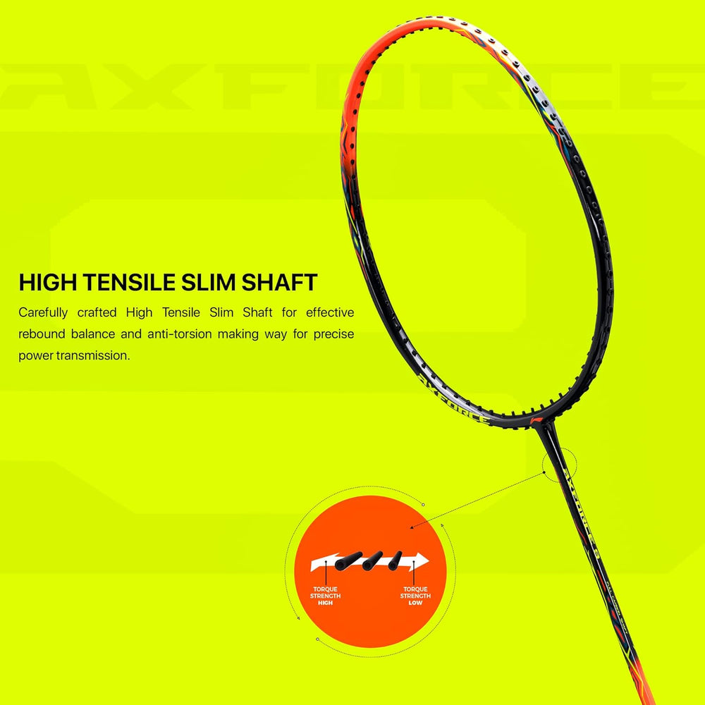 Li-Ning AX Force 9 G5 Strung Badminton Racquet Black/Orange – Lightweight, Powerful Smash, High-Tension Control, Professional Performance Racket for Advanced Players - Best Price online Prokicksports.com