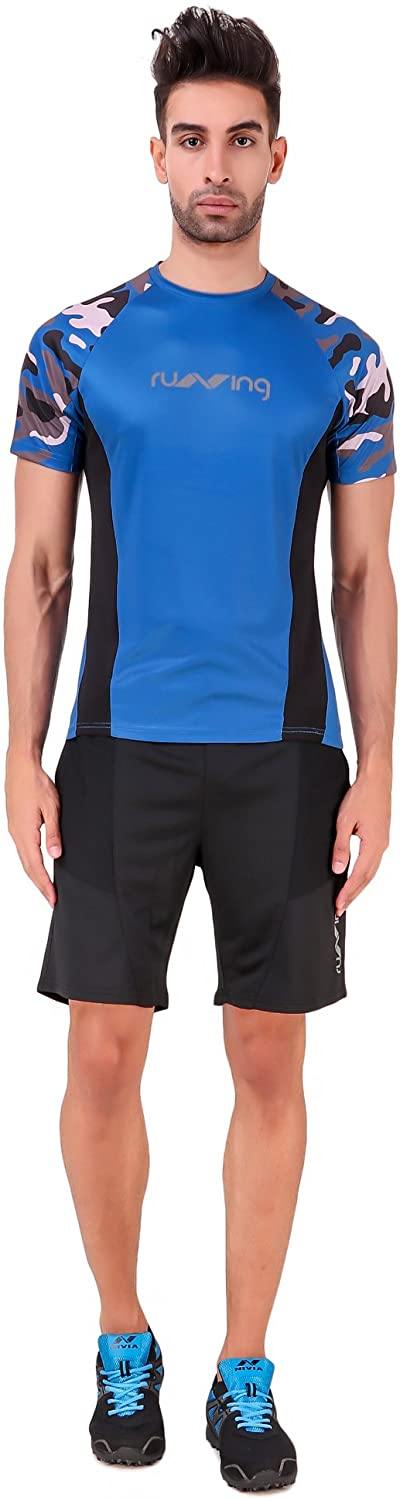 Nivia Camo1 Sublimated Round Neck Sports T-shirt, Marine Blue - Best Price online Prokicksports.com