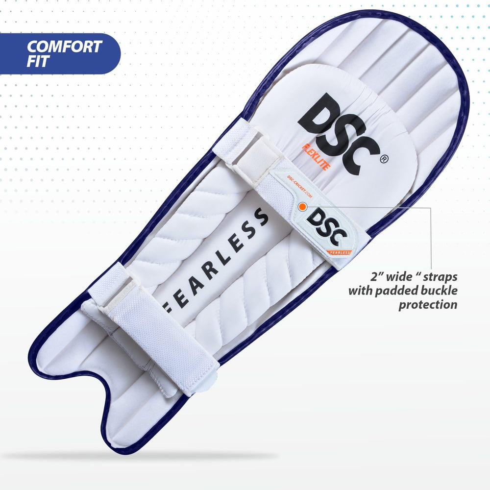 DSC Flex Lite Moulded Cricket Batting Leg Guard | Lightweight Batting Pads, Adjustable Straps | Men's RH