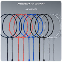 HUNDRED Powertek Star (2 Strung Rackets + 2pc Nylon Shuttlecocks), 16-18 LBS - Best Price online Prokicksports.com