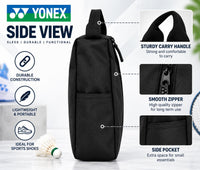 Yonex SUNR 2245 Sports Shoe Bag | Lightweight Polyester Carry Bag, Zippered Main Compartment, Top Carry Handle, Compact Footwear Storage for Badminton, Court & Training Shoes