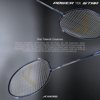 HUNDRED Powertek Star (2 Strung Rackets + 2pc Nylon Shuttlecocks), 16-18 LBS - Best Price online Prokicksports.com