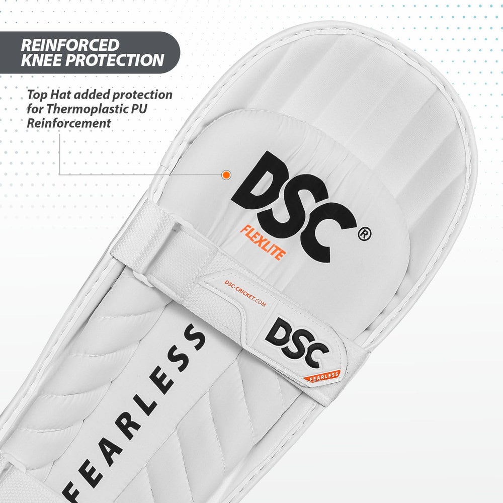 DSC Flex Lite Moulded Cricket Batting Leg Guard | Lightweight Batting Pads, Adjustable Straps | Men's LH