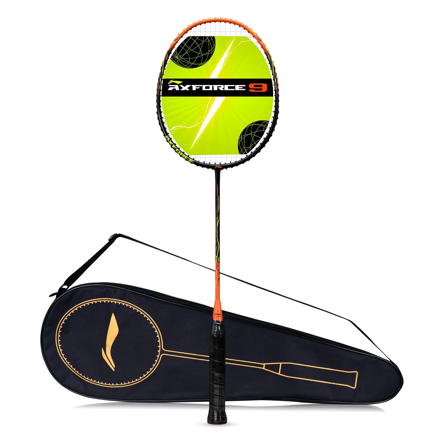 Li-Ning AX Force 9 G5 Strung Badminton Racquet Black/Orange – Lightweight, Powerful Smash, High-Tension Control, Professional Performance Racket for Advanced Players - Best Price online Prokicksports.com