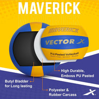 Vector X Soft Touch Volleyball | 18 Panel PU, Butyl Bladder, Waterproof, Anti-Slip, Indoor, Outdoor & Beach Play, Training & Match Ball for Adults, Men & Boys