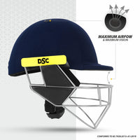 DSC Scud MS Cricket Helmet | Fixed Spring Steel Grill, Double Layered Shell | Adjustable Fit | Size S