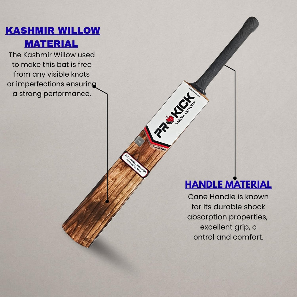 Prokick Blackfire Kashmir Willow Scoop Tennis Ball Bat – SH | Lightweight Scoop Design, Large Sweet Spot, Cane Handle | Power Play for Tennis Ball Cricket - Best Price online Prokicksports.com