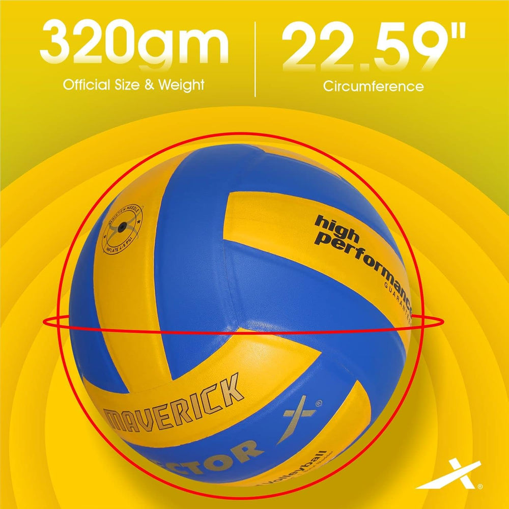 Vector X Soft Touch Volleyball | 18 Panel PU, Butyl Bladder, Waterproof, Anti-Slip, Indoor, Outdoor & Beach Play, Training & Match Ball for Adults, Men & Boys