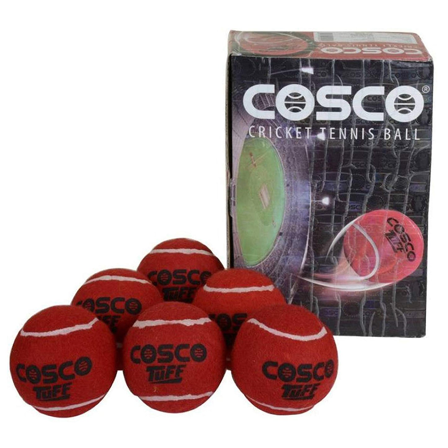 Cosco Tuff Heavy Weight Tennis Cricket Ball, Pack of 6 (Red) - Best Price online Prokicksports.com