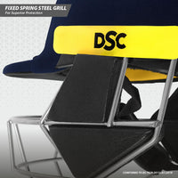 DSC Scud MS Cricket Helmet | Fixed Spring Steel Grill, Double Layered Shell | Adjustable Fit | Size S
