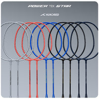 HUNDRED Powertek Star (2 Strung Rackets + 2pc Nylon Shuttlecocks), 16-18 LBS - Best Price online Prokicksports.com