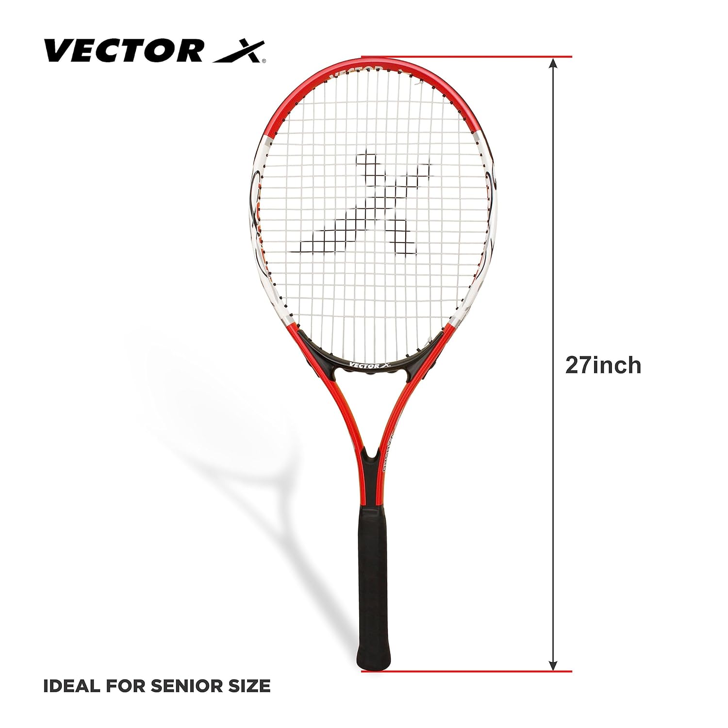 Vector X VXT-520 Senior Strung Tennis Rackets, Super Lightweight Oval Shape Tennis Racquet for Student,Training, Beginners, Outdoor Court Games (27 inch, Full Cover) - Best Price online Prokicksports.com