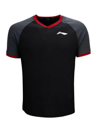 Li-Ning ATST701-1 Men’s V-Neck Badminton T-Shirt – Lightweight 100 g Court Tee with Pull-On Comfort & Clean Round-Cut Cuffs - Best Price online Prokicksports.com