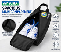Yonex SUNR 2245 Sports Shoe Bag | Lightweight Polyester Carry Bag, Zippered Main Compartment, Top Carry Handle, Compact Footwear Storage for Badminton, Court & Training Shoes